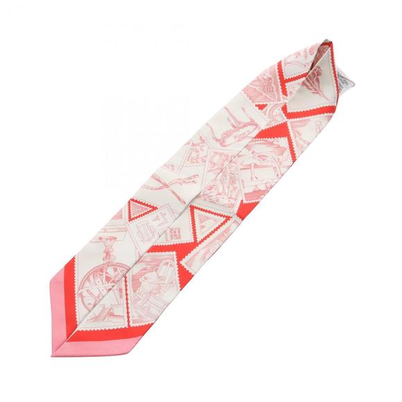 HERMES Red Silk Scarf - Picture 3 of 8